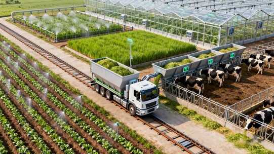 现代农业农场饲料运输与养殖
