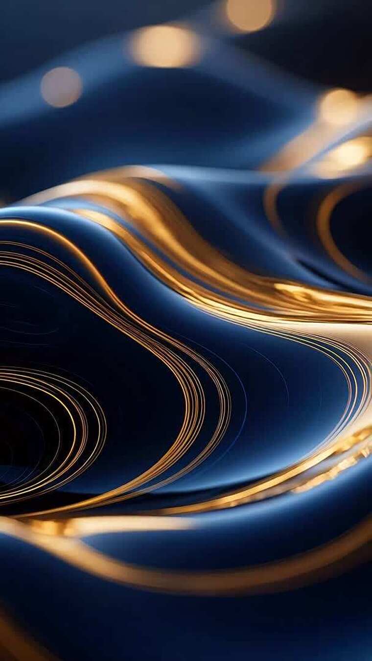 蓝金抽象动态线条背景素材