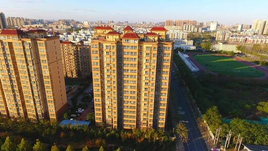 航拍陕西城市现代化发展