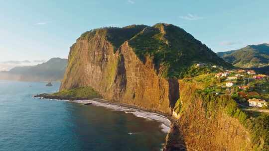 马德拉悬崖海岸线景观马德拉岛葡萄牙