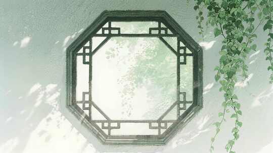 中式园林窗户竹林风意境视频