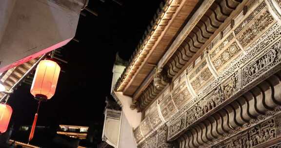 江西婺源篁岭美丽乡村夜晚