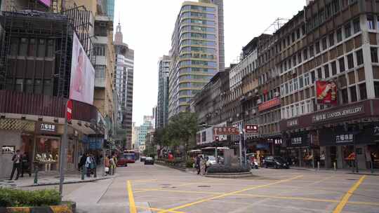 澳门街道交通澳门城市道路车流公路汽车行驶