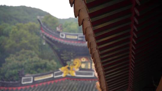 浙江普陀山法雨寺禅院建筑4K视频