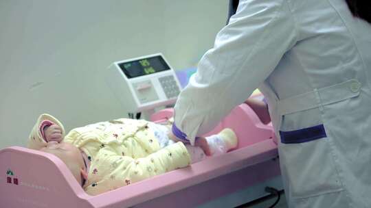 婴儿健康检查体检视频素材模板下载