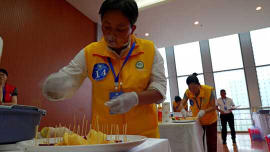 水果拼盘切水果美食健康食物家政赛