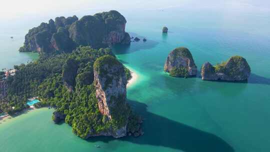 莱莱海滩甲米泰国莱莱热带海滩甲米莱莱海滩景观在泰国视频素材模板下载