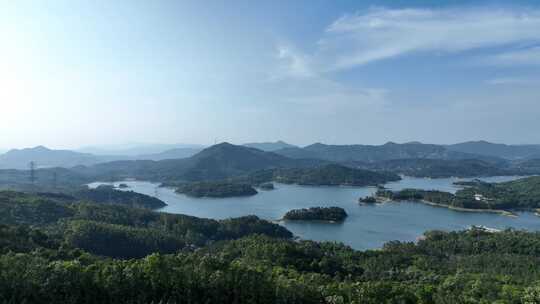 福建山水航拍水库湖泊青山绿水自然生态环境