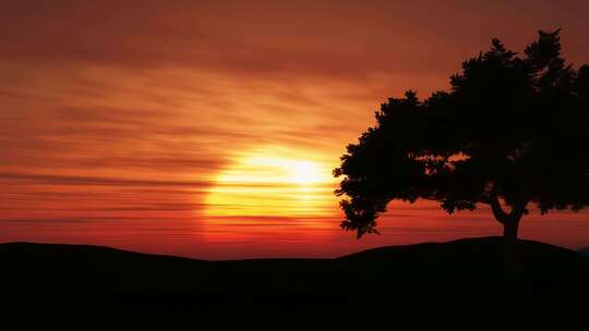 唯美大自然夕阳红落日意境空境