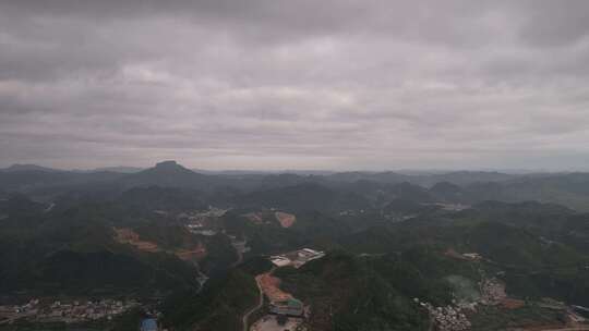 山川城市日出彩霞航拍