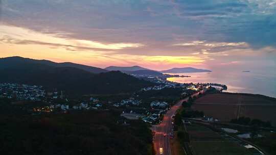 苏州太湖夜景航拍视频素材模板下载