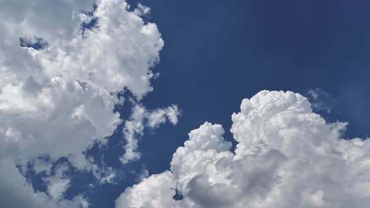 蓝天白云晴空空境 流动的云 时间变化