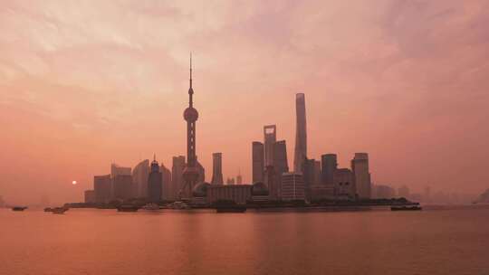 上海外滩天亮延时视频素材模板下载
