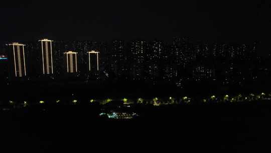 重庆夜景城市交通建筑航拍