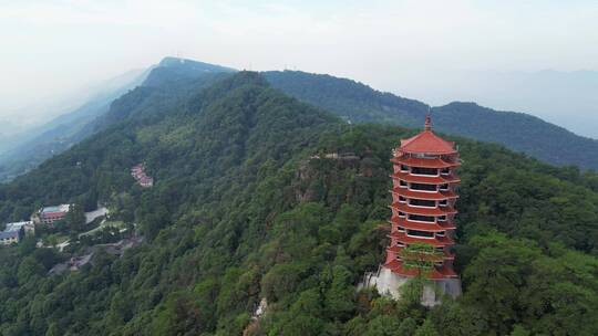 重庆北碚缙云山脉观景台自然风光航拍