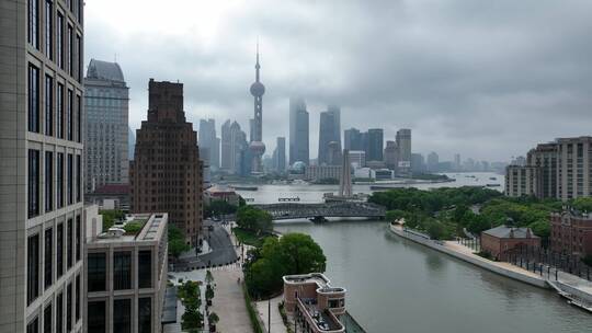 上海苏州河航拍