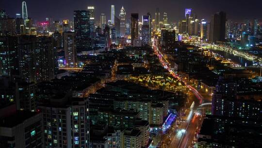 天津城市景观在夜间的时间流逝