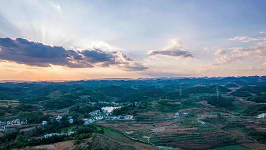 8K云贵高原风光高原田地农田航拍延时