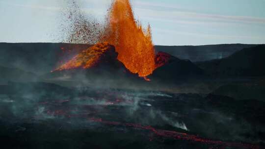 火山，熔岩，冰岛，Fagradalsfj