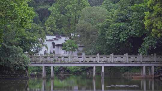 园博园雨天江南园林建筑雨天国风氛围