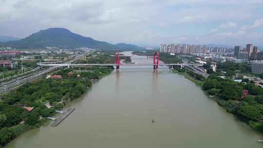 航拍福建漳州芝山大桥