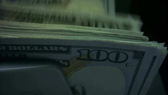 金钱，钞票柜台，美元钞票，现金