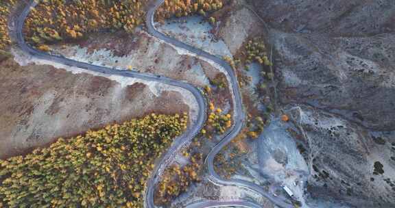 新疆白哈巴盘山公路秋景