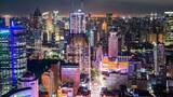 4K航拍上海黄浦区南京路夜景世贸群楼高清在线视频素材下载