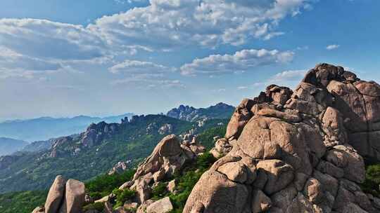 山东青岛海上仙山崂山航拍