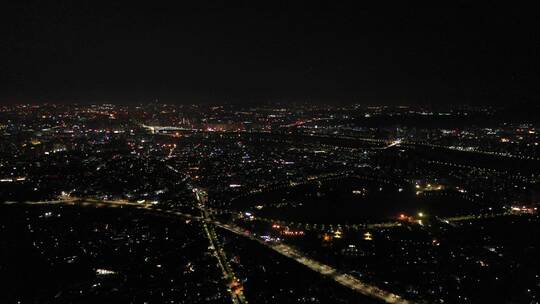 泉州市区夜景航拍500米高空泉州城市大景