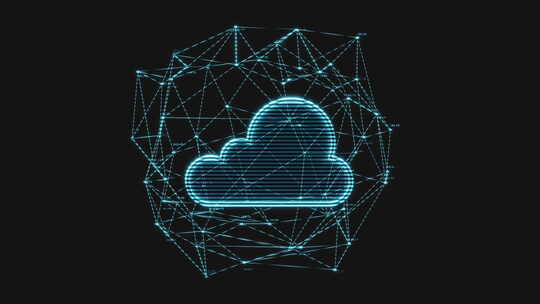 云计算全息图像、未来元素、3d渲染。