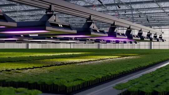 温室大棚内蔬菜种植场景