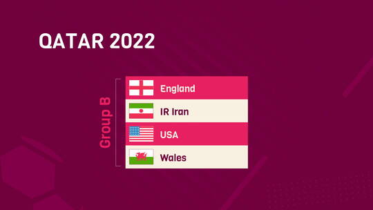年卡塔尔足球世界杯B组各国国旗和国名动画