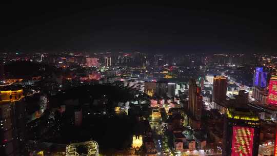 芜湖城市夜景灯光航拍