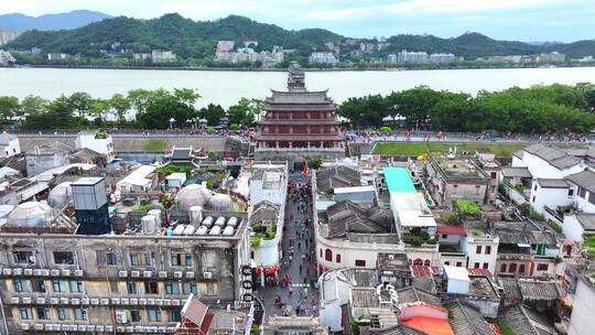 潮州市广济桥牌坊街人文风光航拍合集