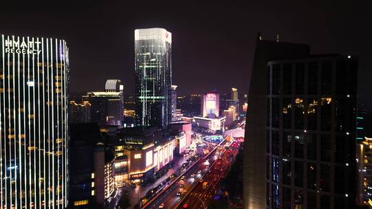 上海五角场4k夜景航拍