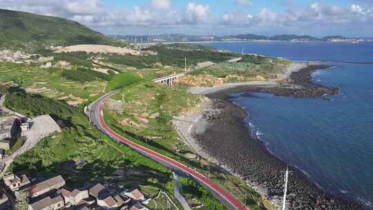 福建平潭岛东海景观大道航拍