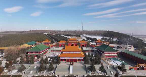 牡丹江海林市报恩寺航拍