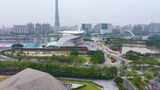 广州花城广场天河体育中心亚运会场馆航拍珠高清在线视频素材下载