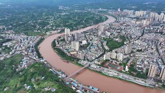 贵州遵义赤水市航拍城市建筑风光