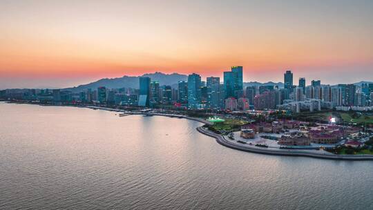 青岛西海岸夜景亮化航拍延时