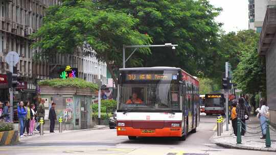 澳门街道交通澳门城市道路车流公路汽车行驶