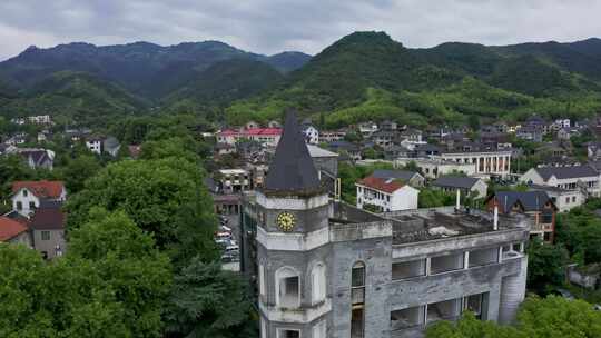 航拍避暑之地浙江湖州莫干山自然风光