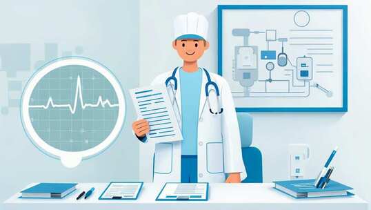 医生持病历医疗场景素材