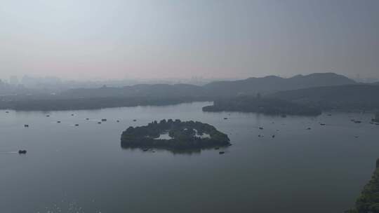 航拍杭州西湖湖心亭视频素材模板下载