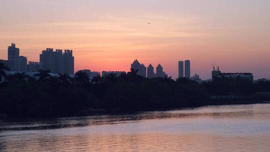 广州珠江二沙岛夕阳晚霞唯美自然风光视频素材模板下载