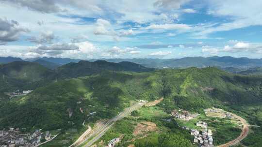 航拍福建宁德福安廉村村落风光