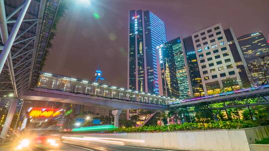 广州_高德置地夜景_车流后移大范围延时4K