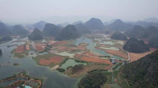 云南普者黑5A景区航拍风景