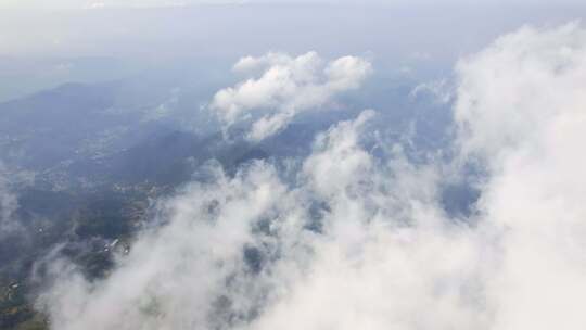 高空航拍俯视云雾山川自然风景